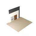 Modern Double Doors Design With Light Gray And Dark Brown Frames And Silver Handles 3d model