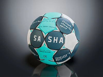 High Quality SA SHA Blue And White Official Match Soccer Ball For Sports 3d model