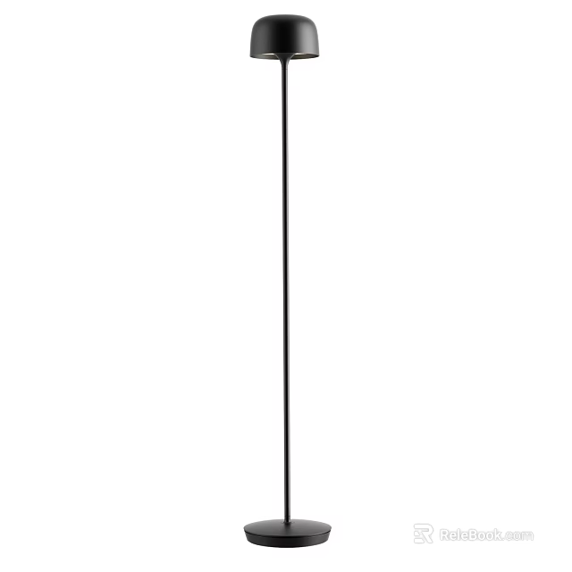 Modern Floor Lamp With Metal Stand Fabric Shade For Living Room Lighting Design 3d model 
