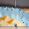 Indoor Climbing Wall With Colorful Holds For Kids Activities And Fun