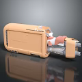 Smart Machine With Orange Casing Transparent Section And Internal Simulated Limb For Medical Training 3d model