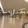 Modern Shopping Mall Interior With Open Space Escalator Glass Walls And Bright Lighting