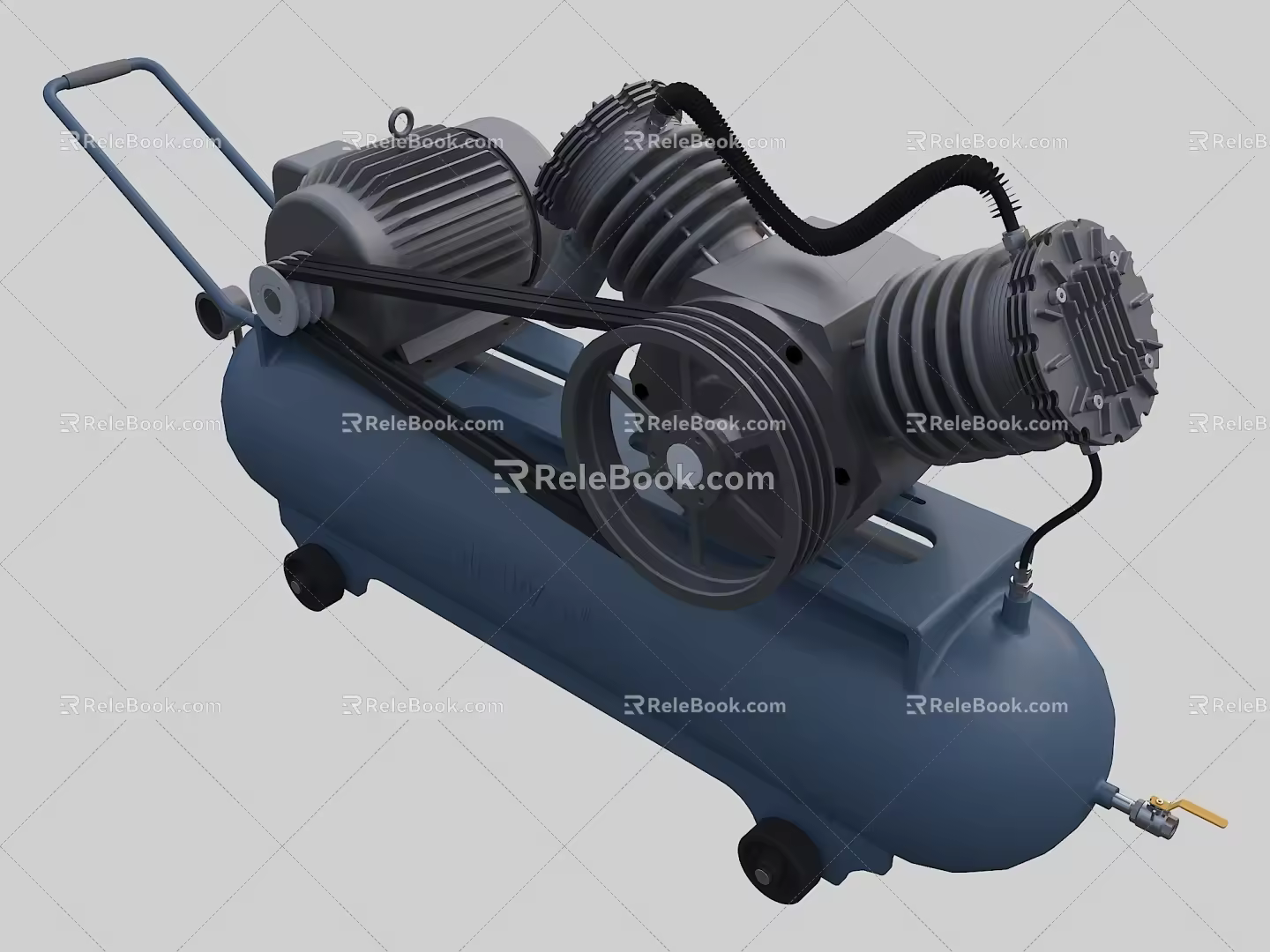 two-stage reciprocating air compressor 3d model