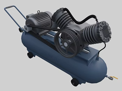 two-stage reciprocating air compressor 3d model