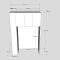 Kitchen Cabinet Design Layout With Technical Drawing And Detailed Dimensions 3d model