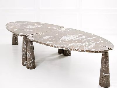 Elegant Modern Bar Counter With Marble Surface And Sculptural Base Design 3d model