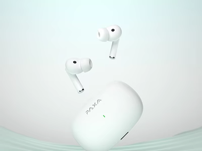 White TWS Wireless Earbuds With Charging Case And Modern Design 3d model