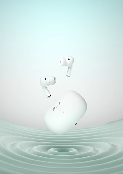 White TWS Wireless Earbuds With Charging Case And Modern Design 3d model