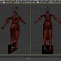 3D Model Women's Elegant Outfit Featuring Long Sleeves Vest Design And Patterned Skirt