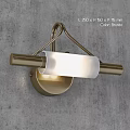 Modern Brass Wall Lamp with Metal Frame and White Glass Shade for Home Decor