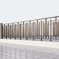 Modern Building Facade With Brown Panels And Black Frame Railing Design 3d model