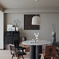 Middle Ancient Style Restaurant Dining Table and Chair Combination Dining Table Dining Sideboard Hallway Cabinet