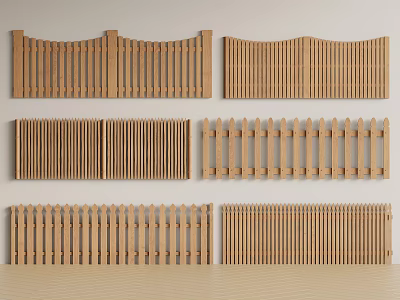 Wooden Railings With Various Designs And Styles For Home And Garden Decoration 3d model