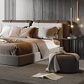 Modern Bedroom Interior With Wooden Accent Wall King Size Bed And Floor To Ceiling Window