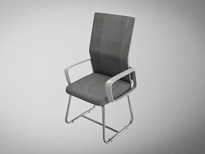 Gray Office Chair With Armrests Metal Frame And Modern Fabric Design 3d model