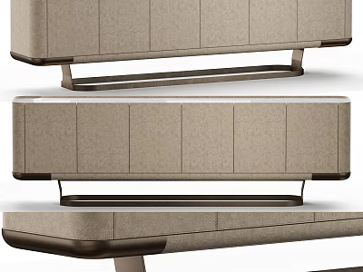 Modern Beige Storage Cabinet With Sleek Design Metal Frame And Elegant Home Furniture 3d model