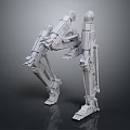 Detailed Mechanical Robotic Creature 3D Model With Long Legs And Metallic Joints 3d model