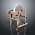 Traditional Wooden Stand Stone Grinder With Grinding Disc For Household Use
