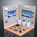 Modern Smart Home Control Panel Display With Touch Screens Buttons Sensors And Modules