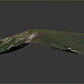 Mountainous Terrain 3D Model With Green Vegetation And Snow Covered Areas
