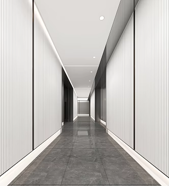 Office aisle 3d model