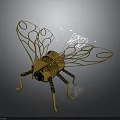 Golden Insect Shaped Bulb Lamp Unique Decorative Furniture With Artistic Wings And Spiral Legs
