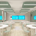 Modern classroom wisdom classroom 3d model