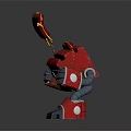 Red Computer Robot With Square Body Black Eyes Gray Arms Red Legs And Yellow Top