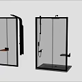 Shower Sauna Enclosure With Glass Doors Tile Walls Shower Head And Handheld Sprayer