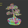 Bonsai Tree Bonsai Pottery Pot Roots Green Leaves Pottery Pottery Flower Pot