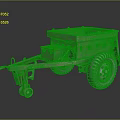 Rugged Utility Trailer Featuring Open Cargo Bed Large Wheels And Metal Frame