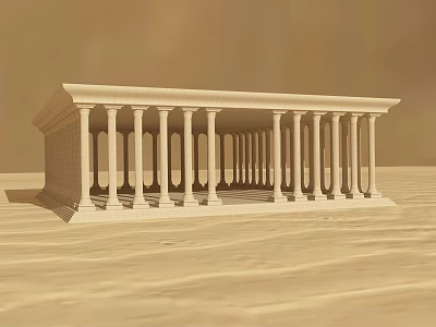 European Classical Architecture With Row Of Tall Columns And Portico Design 3d model