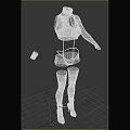 Fashionable Women's Outfit With Beige Brown Crop Top Leggings Boots And Accessories