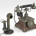 Vintage Daily Use Telephones With Retro Design And Classic Dial Mechanism Models