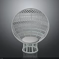 White Modern Round Chair With Intricate Openwork Pattern And Soft Cushioned Seat Design