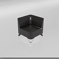 Modern Unique Shape Sofa With Leather Upholstery And Contemporary Geometric Design
