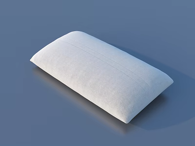 Soft White Household Pillow With Plush Surface And Seam Design For Comfort 3d model