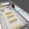 Digital Store Interior With Modern Display Counters Digital Products And Bright Screens