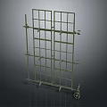 Portable Metal Frame Structure With Grid Design And Mobile Wheels 3d model