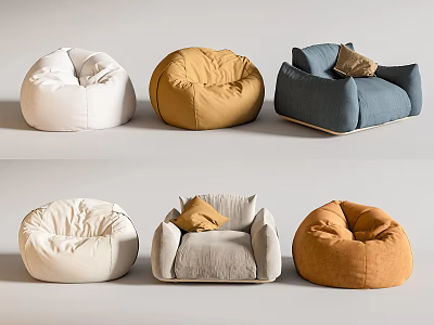 Comfortable Modern Bean Bag Chairs In Multiple Colors And Styles For Living Room 3d model