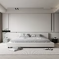 Modern Bedroom Interior Design With Large Bed Nightstand Window Rug And Wardrobe 3d model