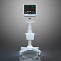 Medical Patient Monitor With Digital Display Screen And Wheeled Stand