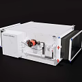 White Commercial Air Conditioner Fan With Modern Design And Visible Red Motor Components