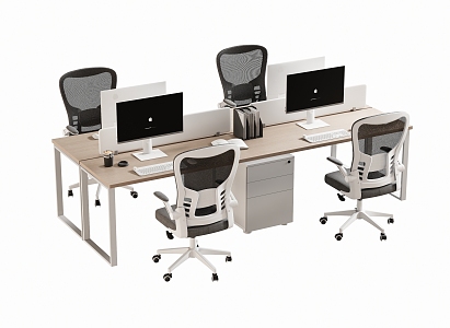 Modern Office Desk and Chair Staff Station Computer Desk and Chair 3d model