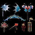 Traditional Chinese Decorative Pendants With Floral Butterfly Beads And Tassels Design