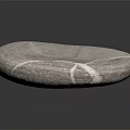 Natural Gray Wood Stone With White Veins Smooth Surface And Black Background Reflection