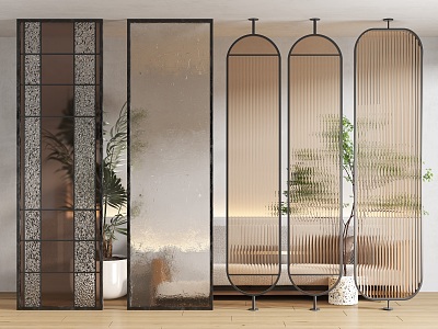 Glass screen partition 3d model