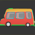 Colorful Cartoon Toy Car With Yellow Red Green Design And Playful Appearance