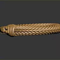 Gold Braided Bracelet With Intricate Dragon Head Decorations And Shiny Surface