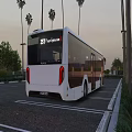 City Buses Operating On Urban Streets With Pedestrians And Cars